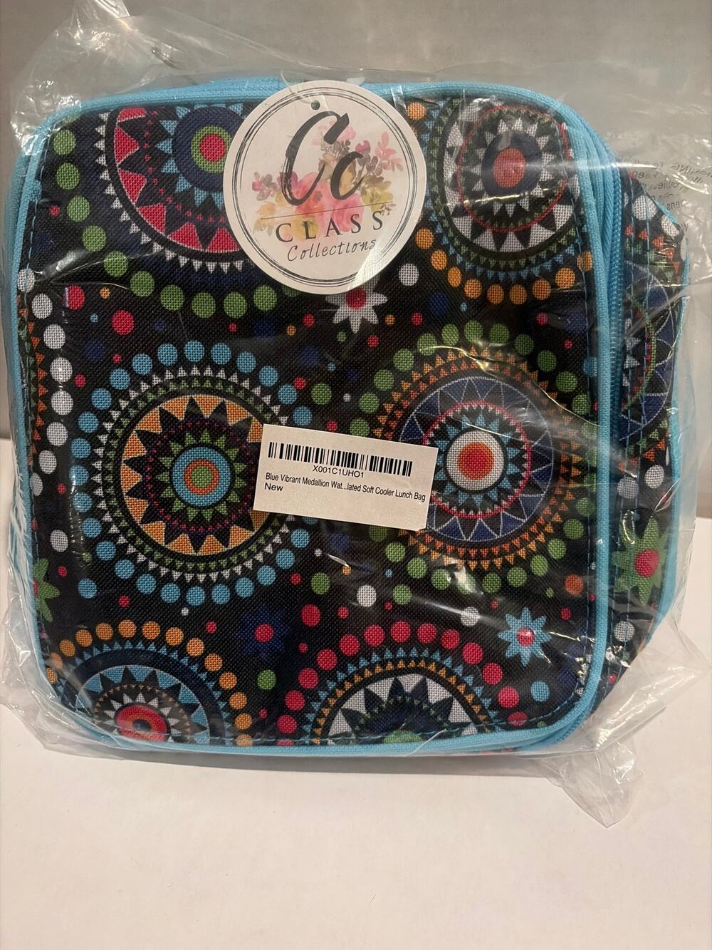 Class Collections Blue Vibrant Medallion Insulated Soft Cooler Lunch Bag